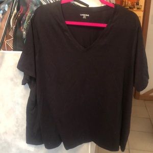 Lands end 3x black V-neck tee